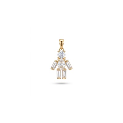 Foto Pingente Menino Zircônia Baguete | Banho de Ouro 18k | 2,1x1,1cm