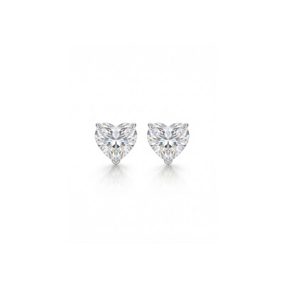 Foto Brinco Coração Moissanite Ice Cut 8mm | Prata 925 | 2ct