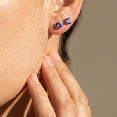 FotoBrinco Ponto de Luz 4 MM Zircônia Tanzanita Prata 925