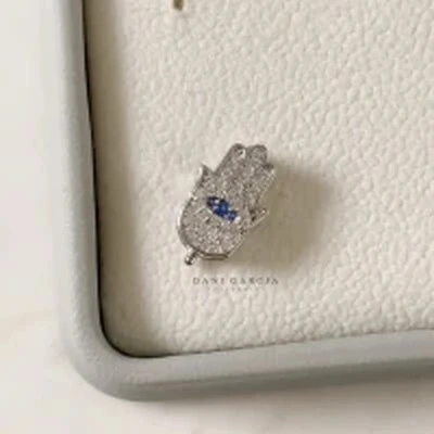 Foto Berloque Mão de Fátima Olho Grego Prata 925- charm