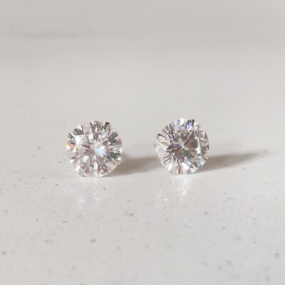 Foto Brinco Ponto de Luz Moissanite 10 MM Prata 925