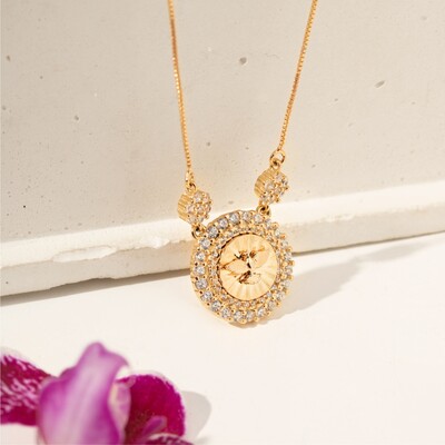 FotoColar Divino Espírito Santo Banho de Ouro 18 K