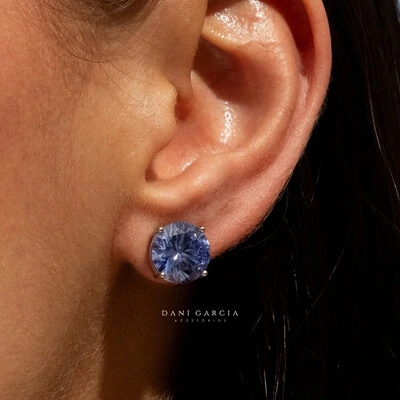 FotoBrinco Ponto de Luz 10 MM Zircônia Tanzanita Prata 925