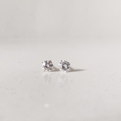 Foto Brinco Ponto de Luz Moissanite 5 MM Prata 925