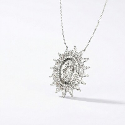 Foto Colar Nossa Senhora das Graças Navetes Prata 925