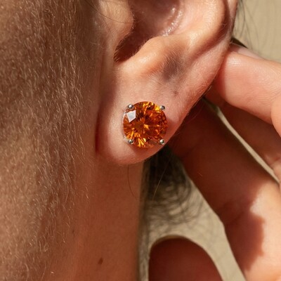 FotoBrinco Solitário 10 MM Aperol Prata 925