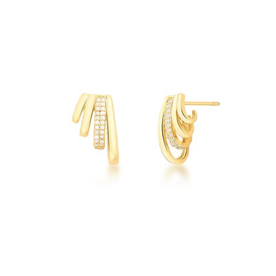 Foto Brinco Ear Cuff Quatro Voltas Banho de Ouro 18 K