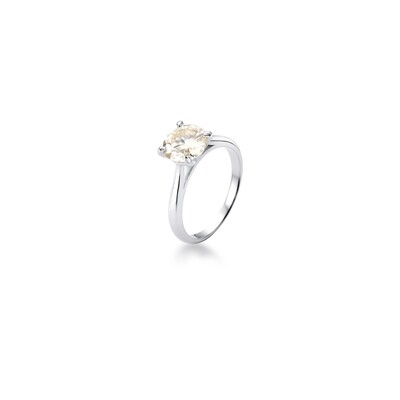 Foto Anel Solitário Moissanite 8 MM Prata 925