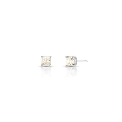 Foto Brinco Quadrado Moissanite 5 MM Prata 925