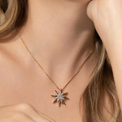 FotoColar Estrela Retrô Mix de Cores Banho de Ouro 18 K