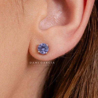 FotoBrinco Ponto de Luz 6 MM Zircônia Tanzanita Prata 925