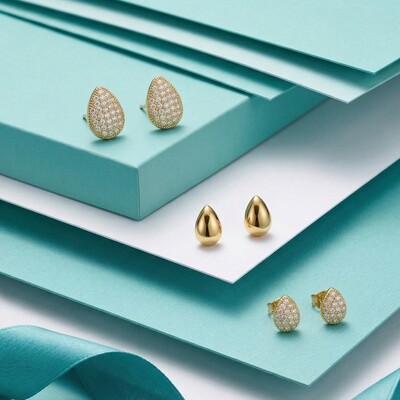 FotoTrio de Brincos Gota Brisa Banho de Ouro 18 K