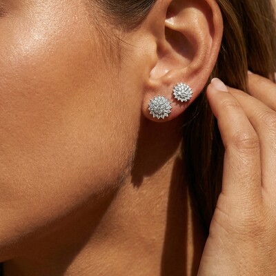 FotoBrinco Girassol de Zircônias Prata 925