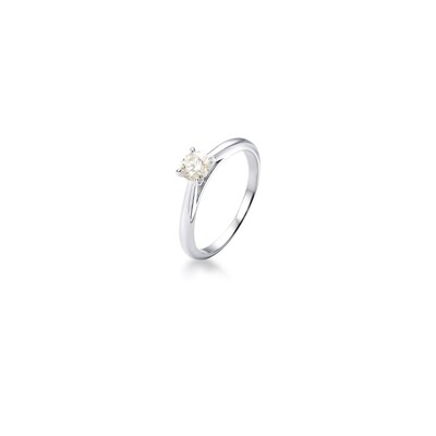 Foto Anel Solitário Moissanite 5 MM Prata 925