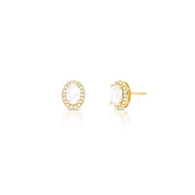 Foto Brinco Oval M Banho de Ouro 18 K