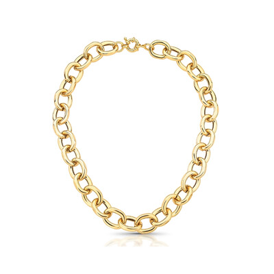 FotoCorrente Lisa Elos Ovais Banho de Ouro 18 K