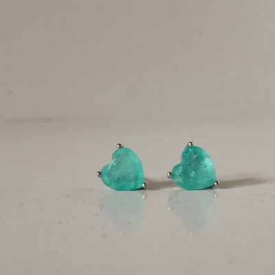 Foto Brinco Coração Turmalina Fusion Ródio Branco