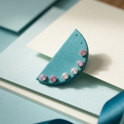 Foto Trio de Brincos Coloridos 6 MM Ródio Branco