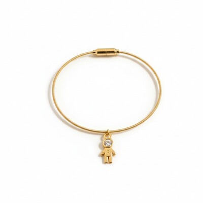 Foto Pulseira Corda de Violão Menino Banho de Ouro 18 K