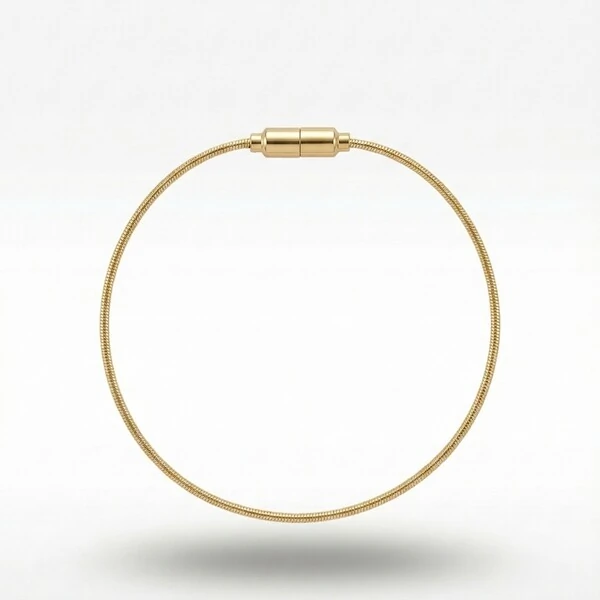 Pulseira Corda de Violão Solitária Banho de Ouro 18 K