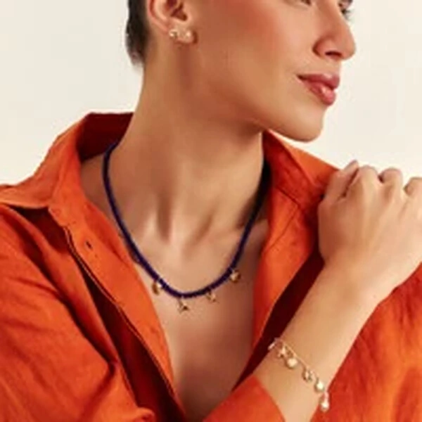 Pulseira Concha, Búzios e Estrela Banho de Ouro 18 K