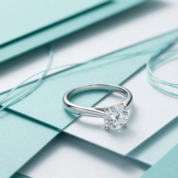 Anel Solitário Moissanite 6,5 MM Prata 925