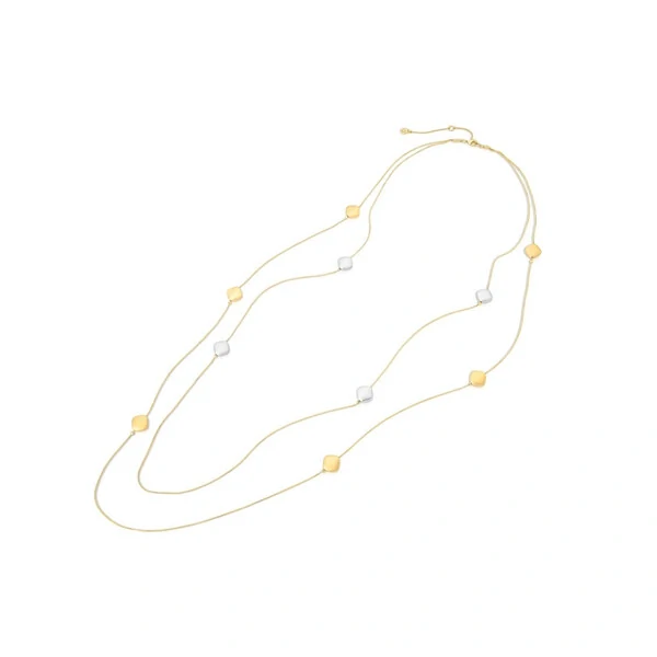 Colar Longo Mix de Banhos Fosco Geometric