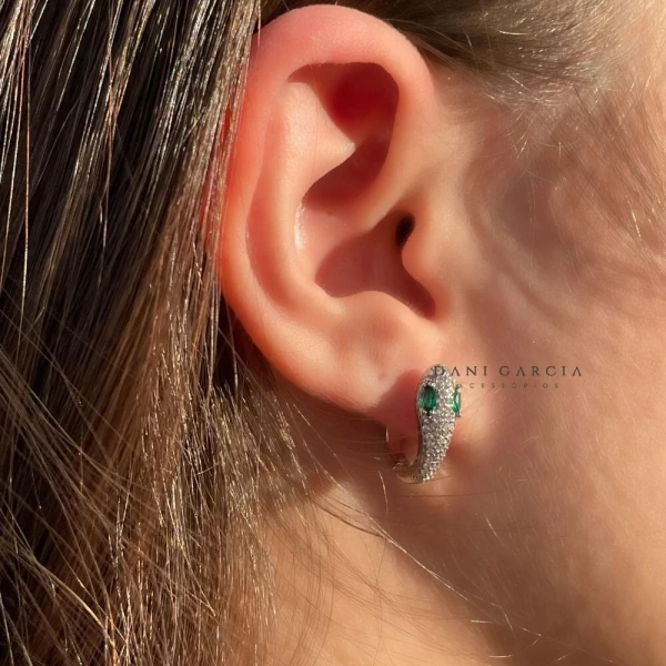 Argola Snake Ródio Branco