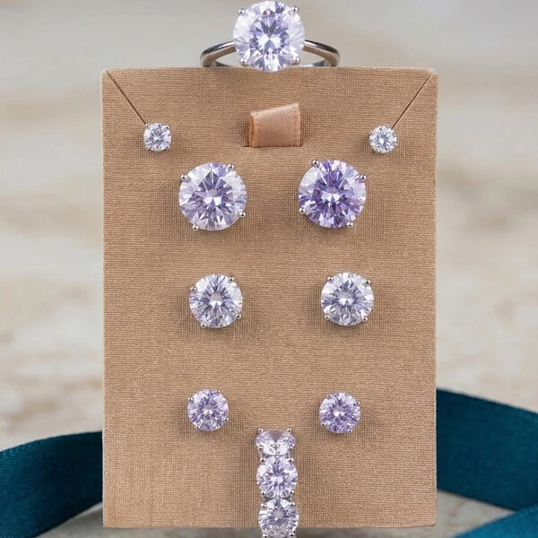 Falso Piercing Lavanda Prata 925