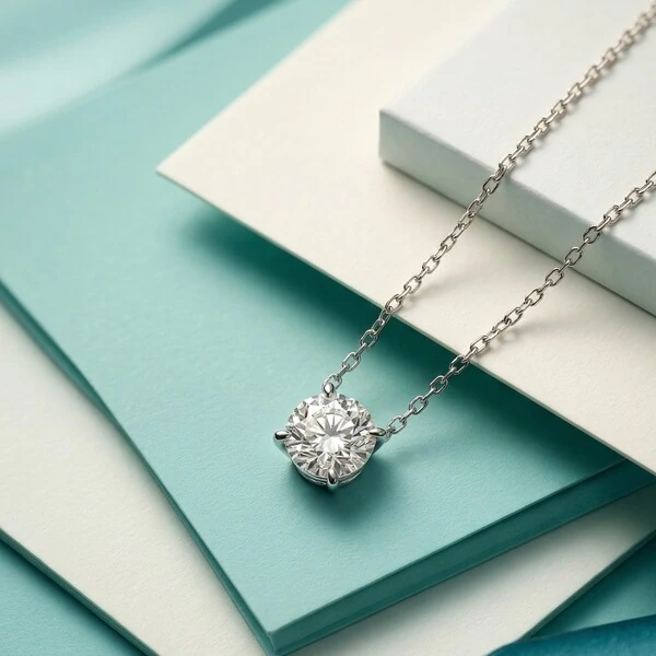 Colar Solitário Moissanite Rose Cut 8mm | Prata 925 | 4ct | Corrente Regulável 40–50cm | Certificado