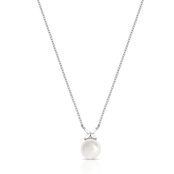 Colar Flor e Pérola Shell Prata 925
