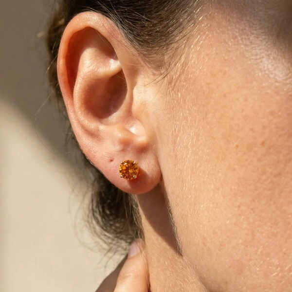 Brinco Solitário 6 MM Aperol Prata 925