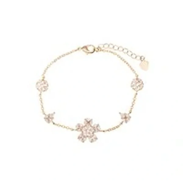 Pulseira Flor de Zircônias Banho de Ouro 18K (cópia)