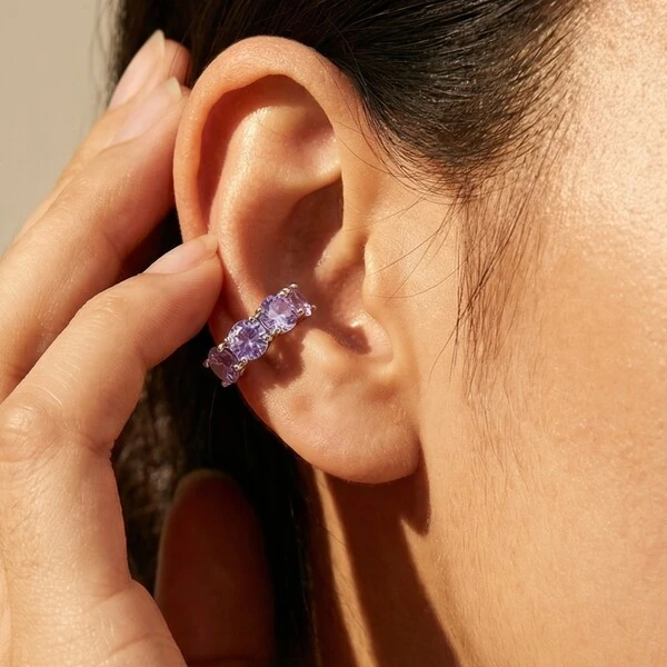 Falso Piercing Lavanda Prata 925