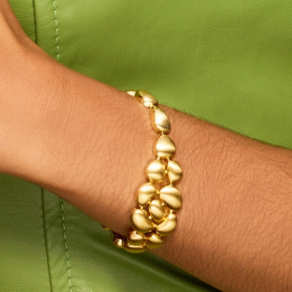 Pulseira Brisa Orgânico Fosca Banho de Ouro 18 K