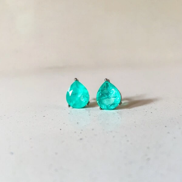 Brinco Gota Turmalina Fusion em Ródio Branco