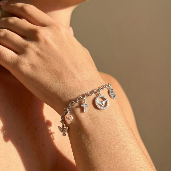 Pulseira Pai Filho Espírito Santo Prata 925