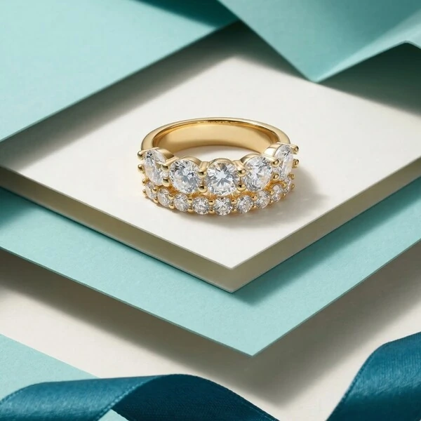 Meia Aliança Dupla Banho de Ouro 18 K