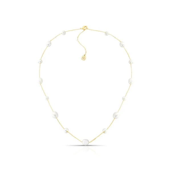 Colar Pérolas Banho de Ouro 18 K