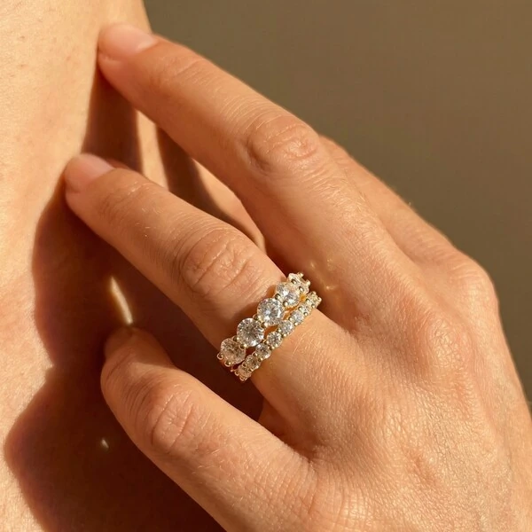 Meia Aliança Dupla Banho de Ouro 18 K