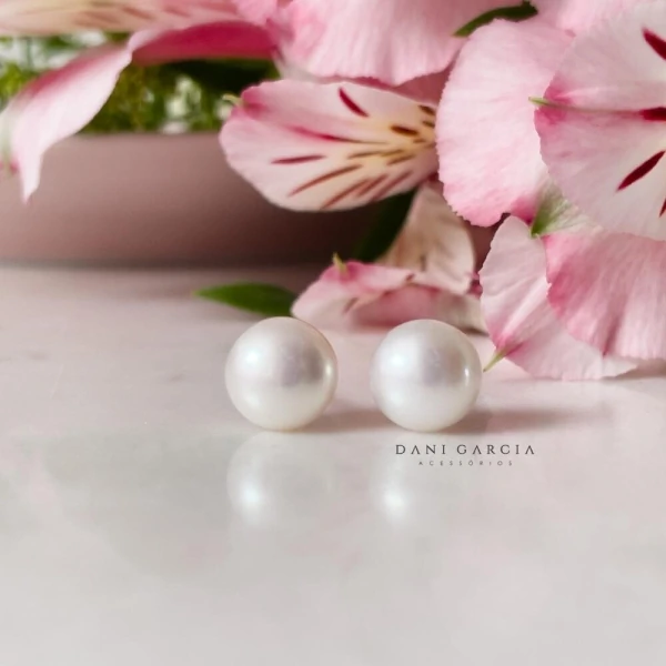 Brinco Pérola de Água Doce M Prata 925