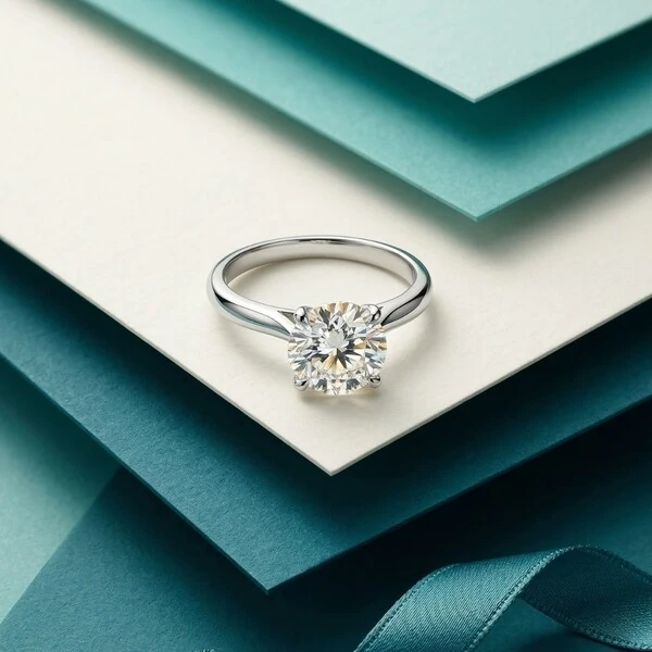 Anel Solitário Moissanite 8 MM Prata 925