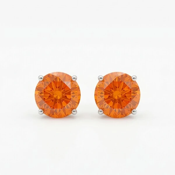 Brinco Solitário 12 MM Aperol Prata 925