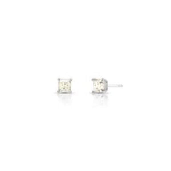Brinco Square 5mm Moissanite Prata 925