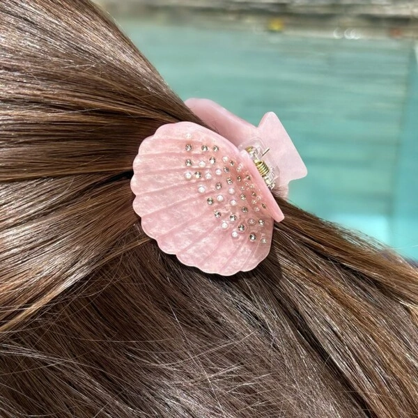 Piranha Concha Acetato Rosa Brilhos