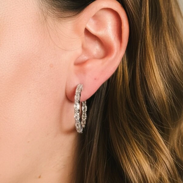 Argola Norma Ródio Branco