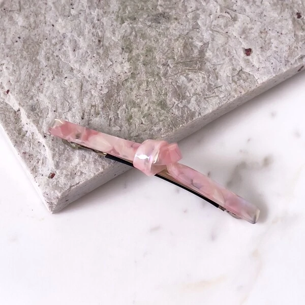 Presilha Nó Acetato Rosa