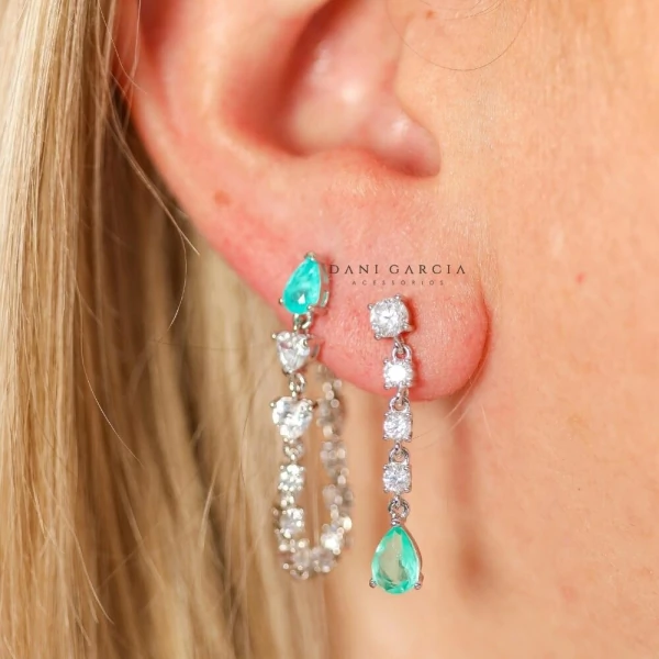 Brinco Riviera Gota Colombiana Ponta Prata 925