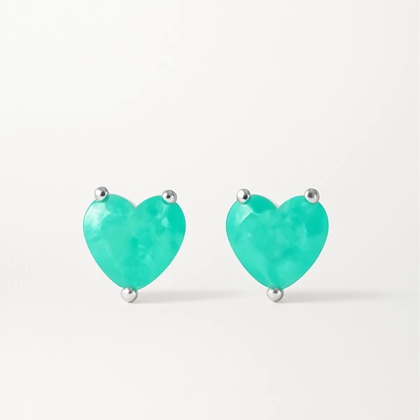 Brinco Coração Turmalina Fusion Ródio Branco