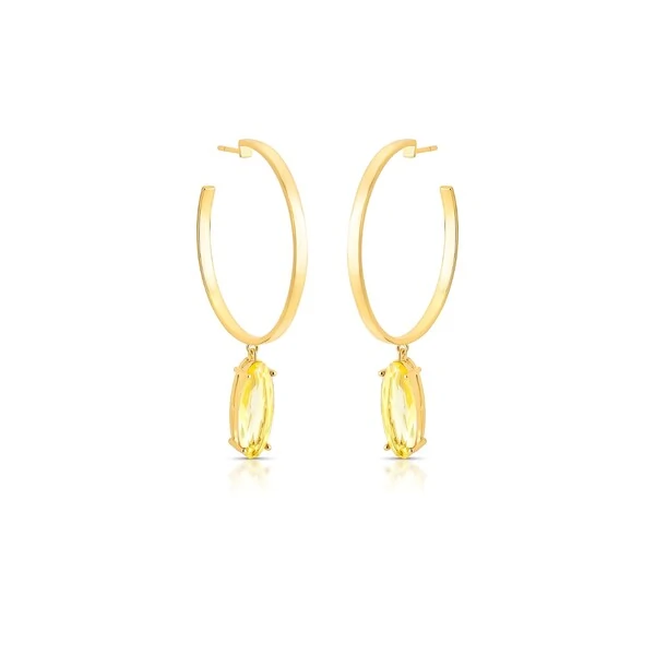 Argola Navete G Amarelo Banho de Ouro 18 K